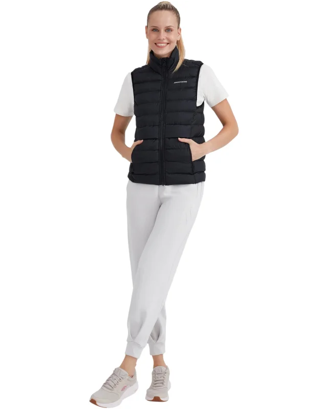 Skechers W Outerwear Padded Vest Siyah Kadın Yelek - 4