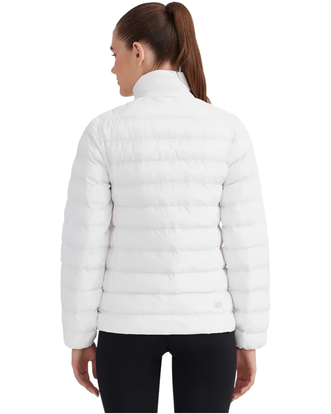 Skechers W Outerwear Pop Up Detailed Padded Jacket Beyaz Kadın Mont - 3
