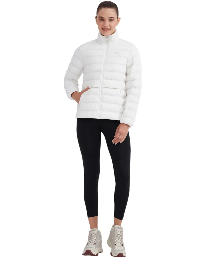 Skechers W Outerwear Pop Up Detailed Padded Jacket Beyaz Kadın Mont - 5
