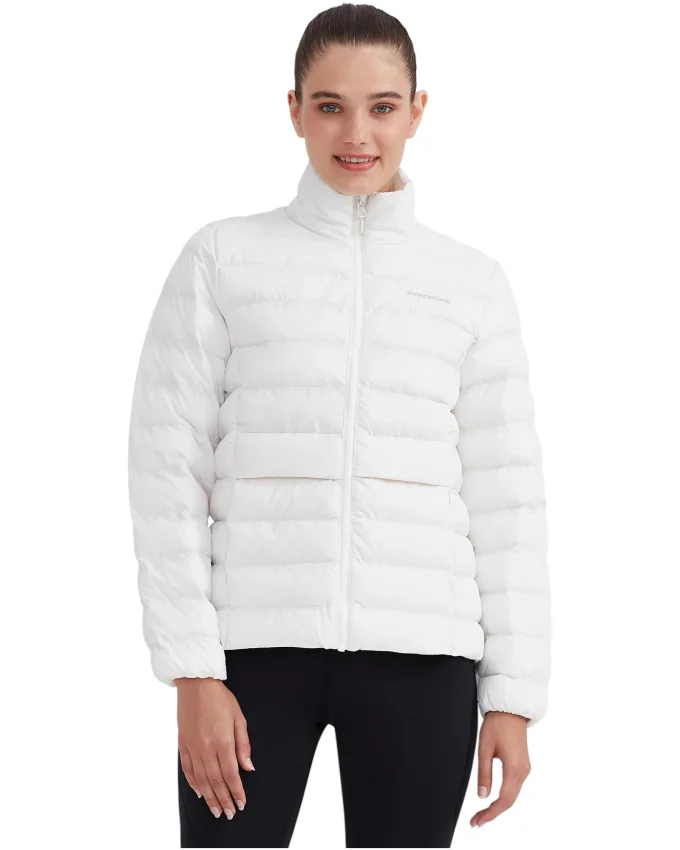 Skechers W Outerwear Pop Up Detailed Padded Jacket Beyaz Kadın Mont - 1