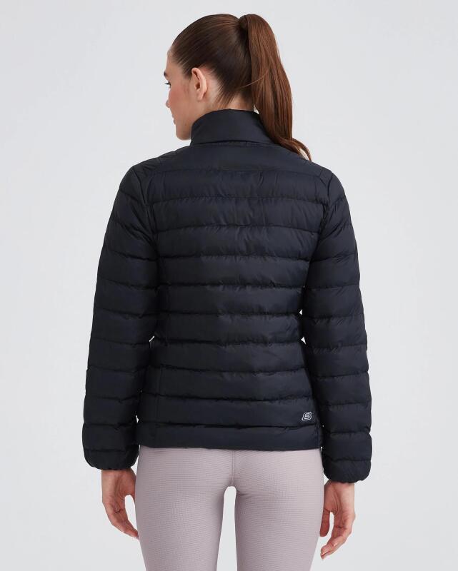 Skechers W Outerwear Pop Up Detailed Padded Siyah Kadın Mont - 4