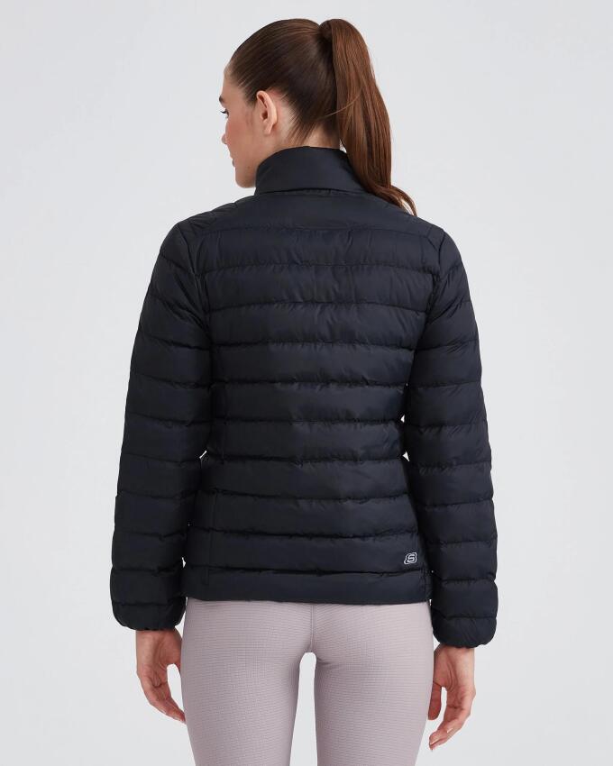 Skechers W Outerwear Pop Up Detailed Padded Siyah Kadın Mont - 4