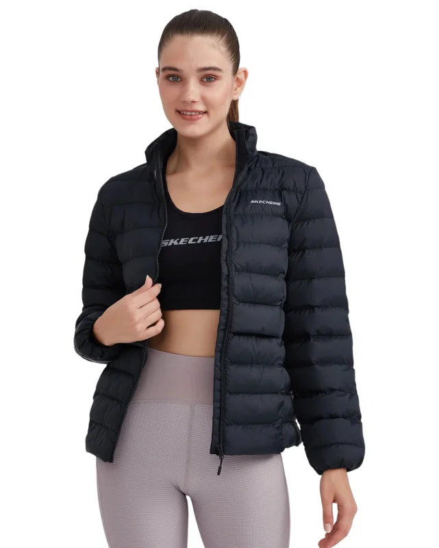 Skechers W Outerwear Pop Up Detailed Padded Siyah Kadın Mont - 1