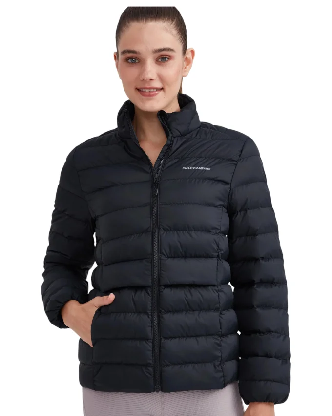 Skechers W Outerwear Pop Up Detailed Padded Siyah Kadın Mont - 3