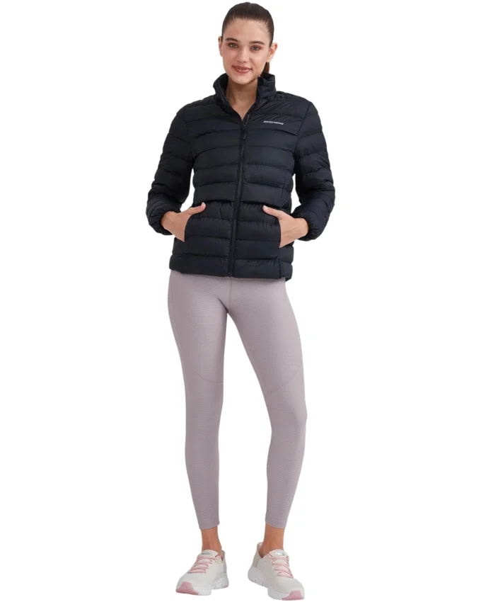 Skechers W Outerwear Pop Up Detailed Padded Siyah Kadın Mont - 4