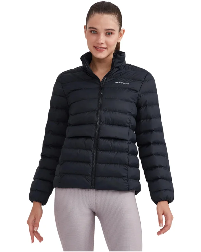 Skechers W Outerwear Pop Up Detailed Padded Siyah Kadın Mont - 5