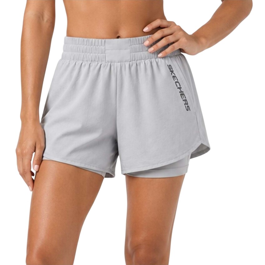 Skechers W Performance Coll. 4 Inch 2 In 1 Gri Kadın Şort - 1
