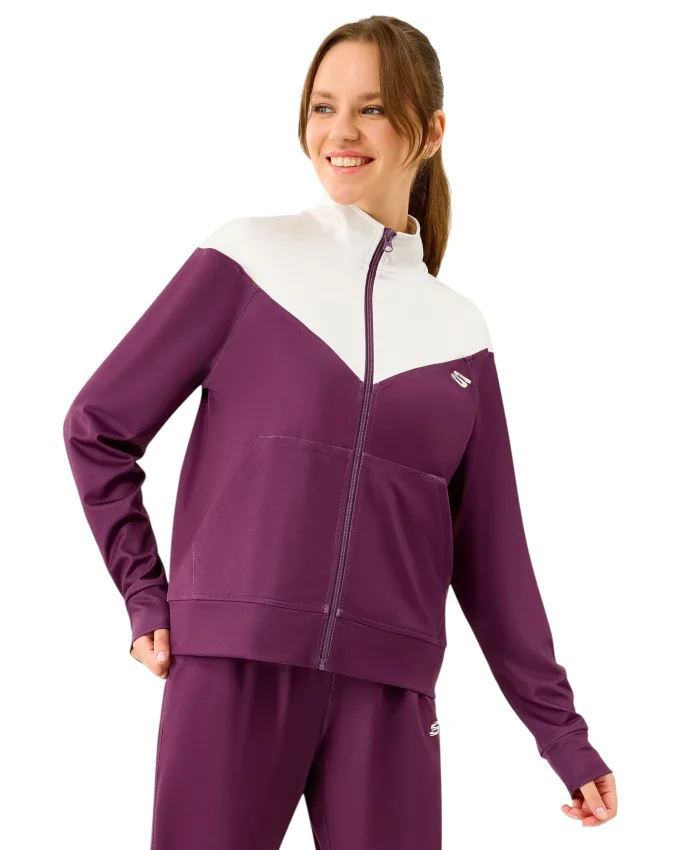 Skechers W Performance Track Suit Bordo Kadın Eşofman Takımı - 4