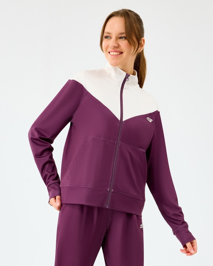Skechers W Performance Track Suit Bordo Kadın Eşofman Takımı - 2