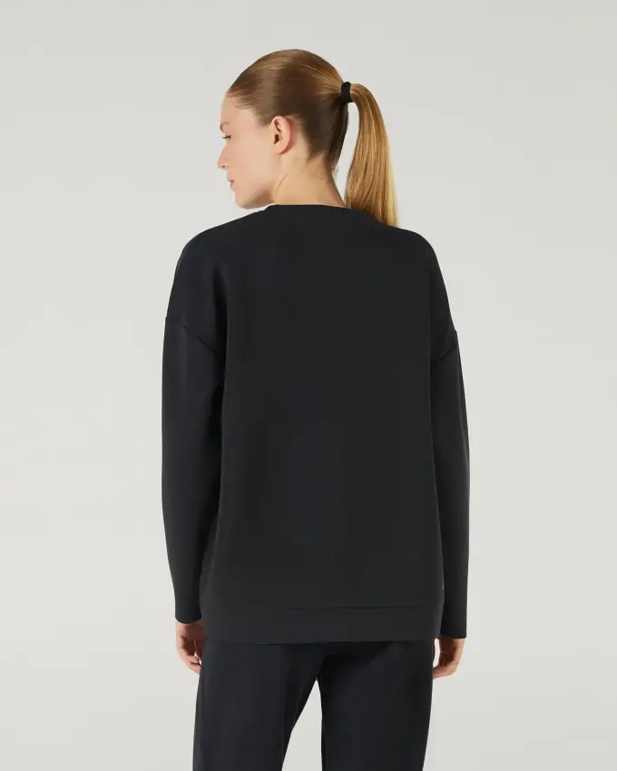 Skechers Soft Touch Crew Neck Sweatshirt Siyah Kadın Sweatshirt - 2