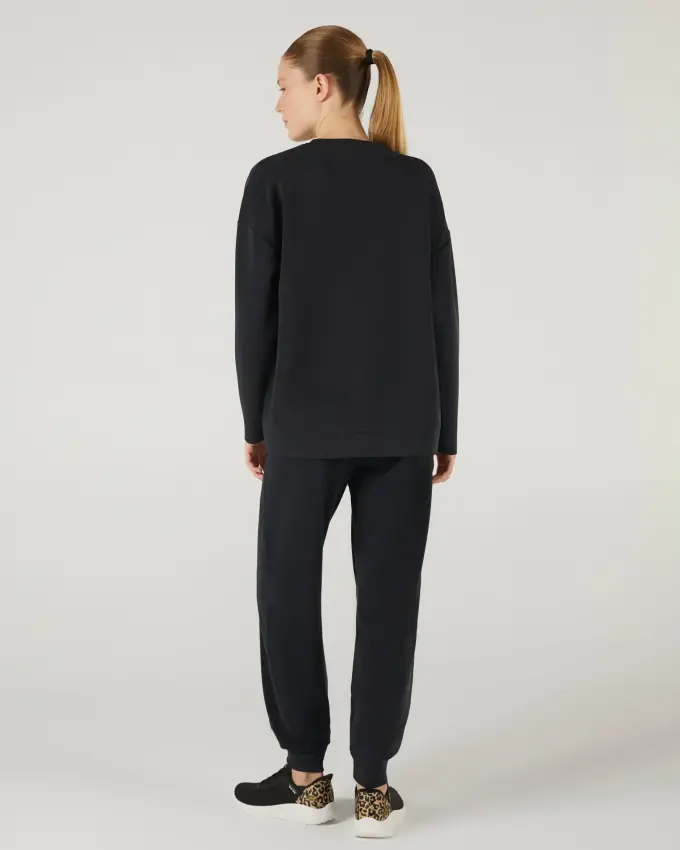 Skechers Soft Touch Crew Neck Sweatshirt Siyah Kadın Sweatshirt - 4