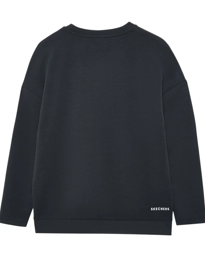 Skechers Soft Touch Crew Neck Sweatshirt Siyah Kadın Sweatshirt - 6