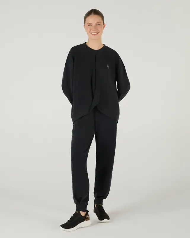 Skechers Soft Touch Crew Neck Sweatshirt Siyah Kadın Sweatshirt - 3