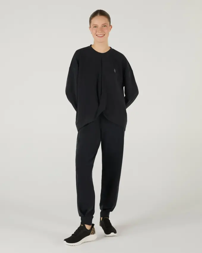 Skechers Soft Touch Crew Neck Sweatshirt Siyah Kadın Sweatshirt - 3