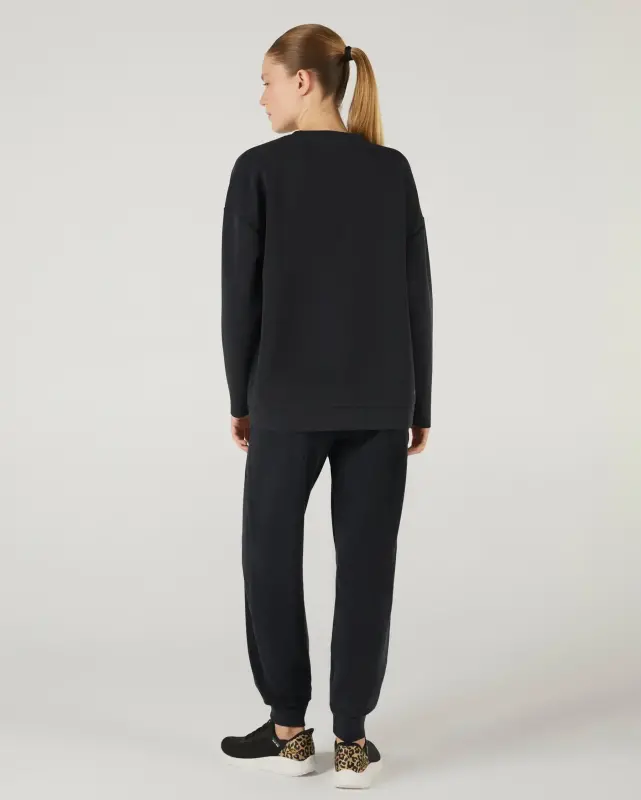 Skechers Soft Touch Crew Neck Sweatshirt Siyah Kadın Sweatshirt - 4