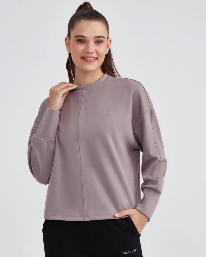 Skechers W Soft Touch Eco Crew Neck Sweatshirt Mor Kadın Sweatshirt - 3