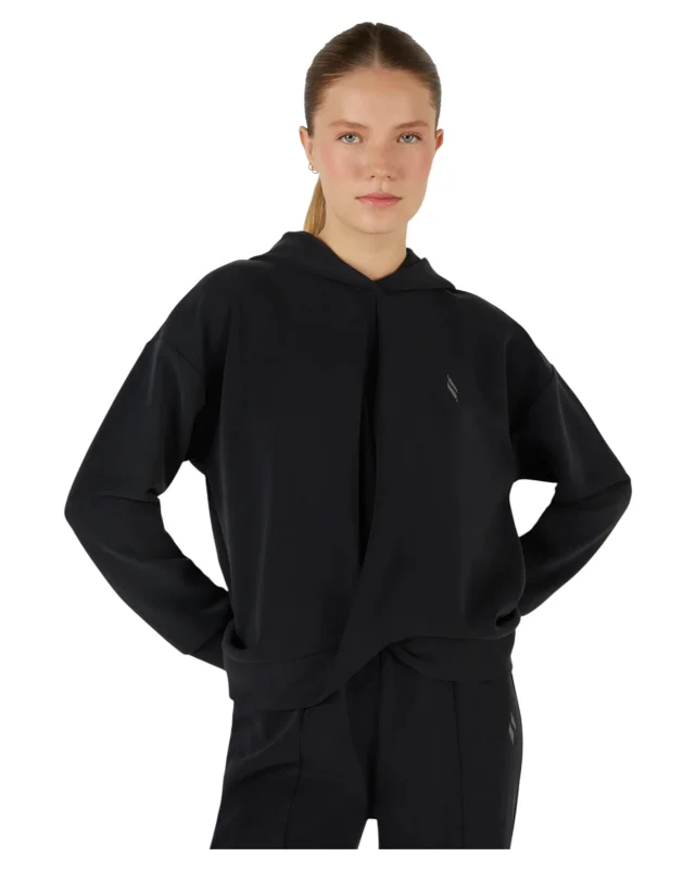 Skechers Soft Touch Hoodie Sweatshirt Siyah Kadın Sweatshirt 