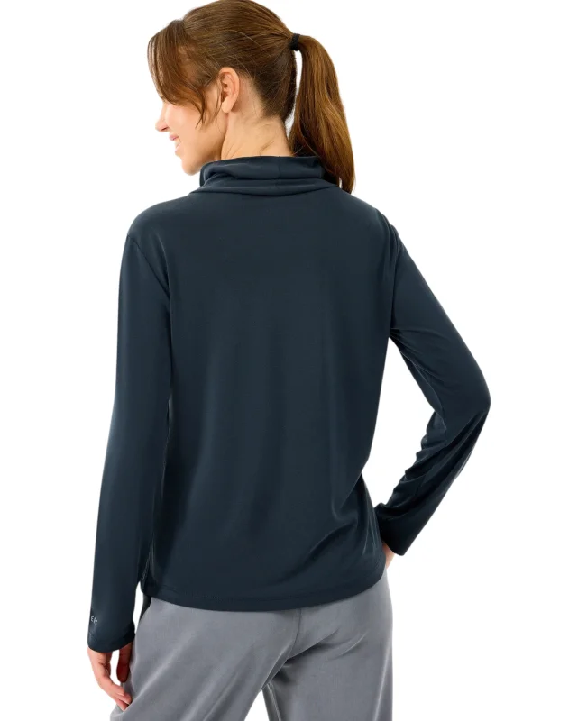 Skechers W Turtle Neck Longsleeve Softluxe T-Shirt Siyah Kadın Tshirt - 4