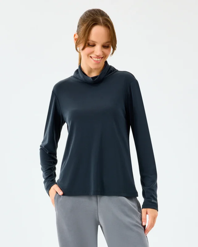 Skechers W Turtle Neck Longsleeve Softluxe T-Shirt Siyah Kadın Tshirt - 3