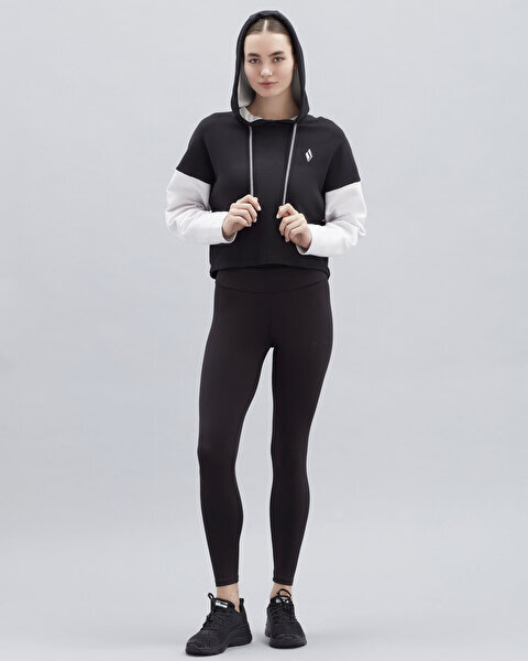 Skechers W Waffle Fleece Colorblock Siyah Kadın Sweatshirt - Skechers