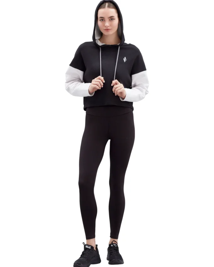 Skechers W Waffle Fleece Colorblock Siyah Kadın Sweatshirt - 2