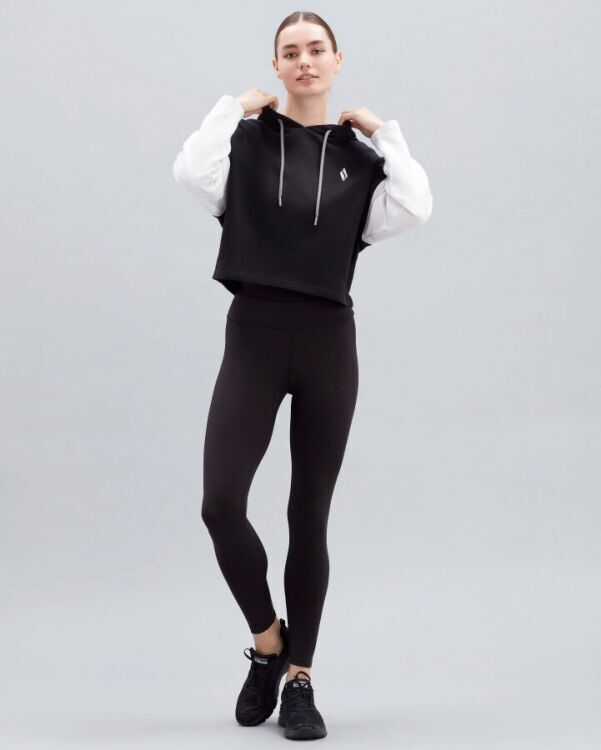 Skechers W Waffle Fleece Colorblock Hoodie SİYAH Kadın Sweatshirt S221126-001 - 1