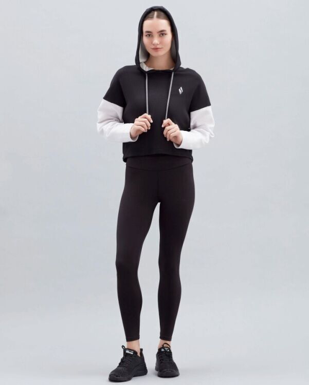 Skechers W Waffle Fleece Colorblock Hoodie SİYAH Kadın Sweatshirt S221126-001 - 2