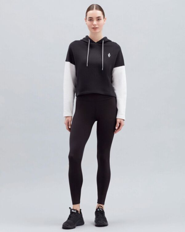 Skechers W Waffle Fleece Colorblock Hoodie SİYAH Kadın Sweatshirt S221126-001 - 3