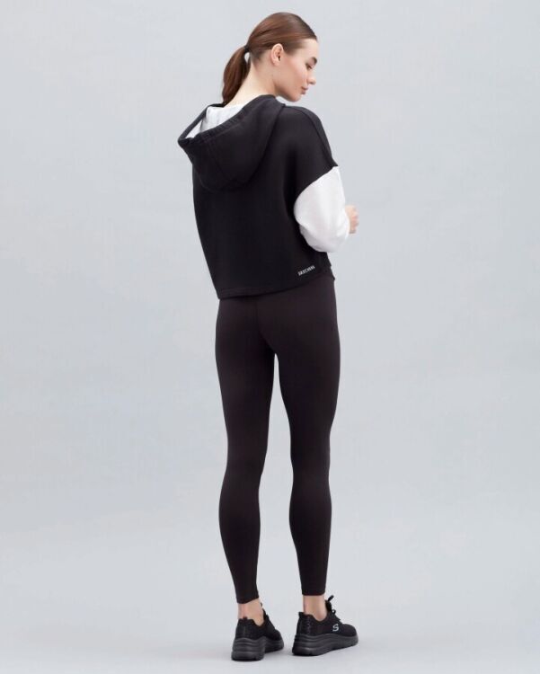 Skechers W Waffle Fleece Colorblock Hoodie SİYAH Kadın Sweatshirt S221126-001 - 4