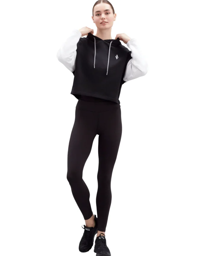 Skechers W Waffle Fleece Colorblock Siyah Kadın Sweatshirt - 1