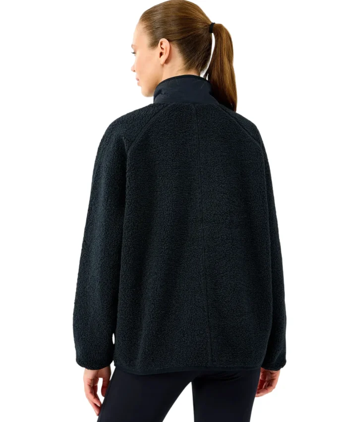 Skechers W Woven Detailed Pull Over Sherpa Siyah Kadın Sweatshirt - 3