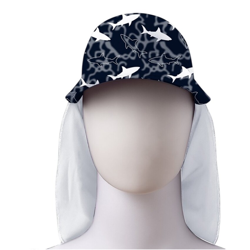 SlipStop Big White Junior Sun Hat Siyah Çocuk Şapka - 1