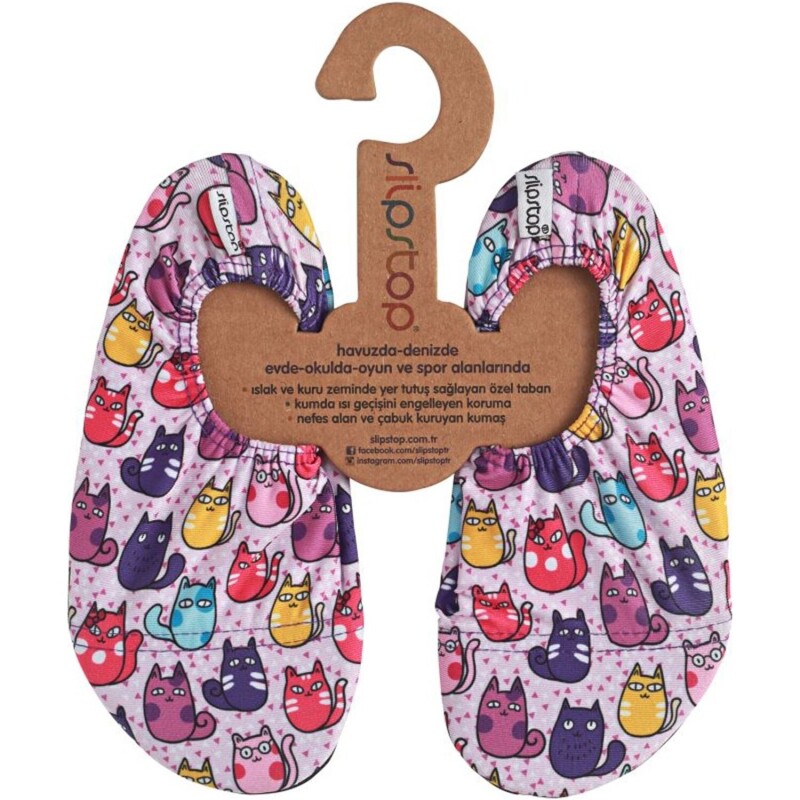 SlipStop Cup Cats Pembe Çocuk Deniz Ayakkabısı - SlipStop