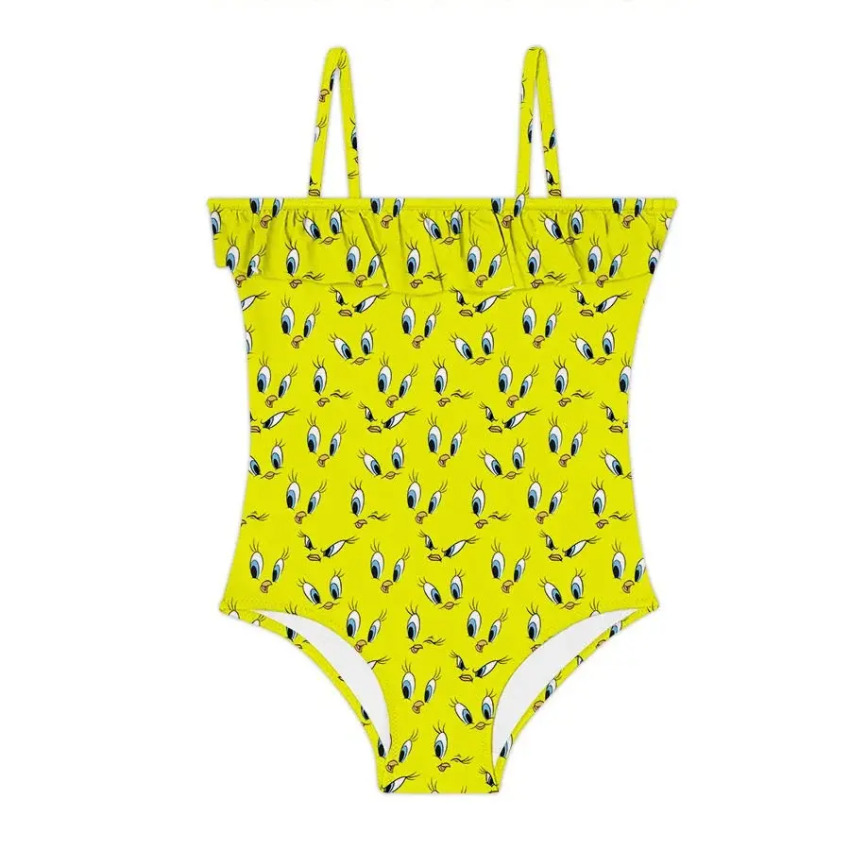 SlipStop Eyes Swimsuit SARI Çocuk Mayo - SlipStop