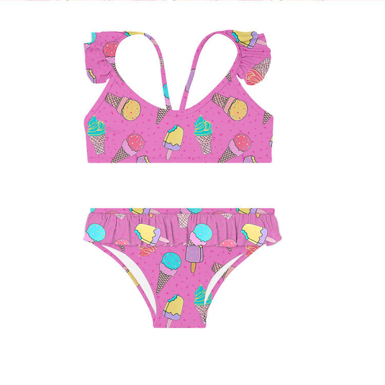 SlipStop Glace Bikini Pembe Çocuk Bikini - SlipStop