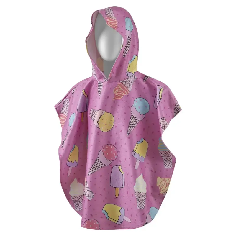SlipStop Glace Poncho Pembe Çocuk Havlu - 1