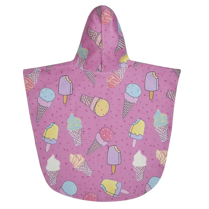 SlipStop Glace Poncho Pembe Çocuk Havlu - 2