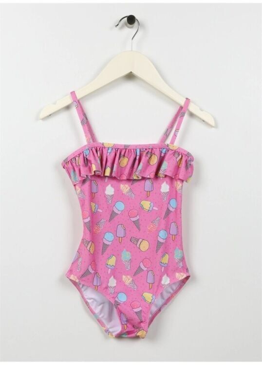 SlipStop Glace Swimsuit Pembe Çocuk Mayo - SlipStop