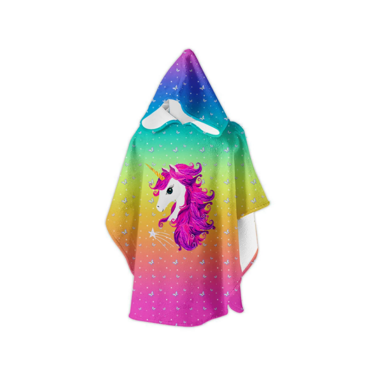 SlipStop Pammy Poncho Mor Çocuk Havlu - 1