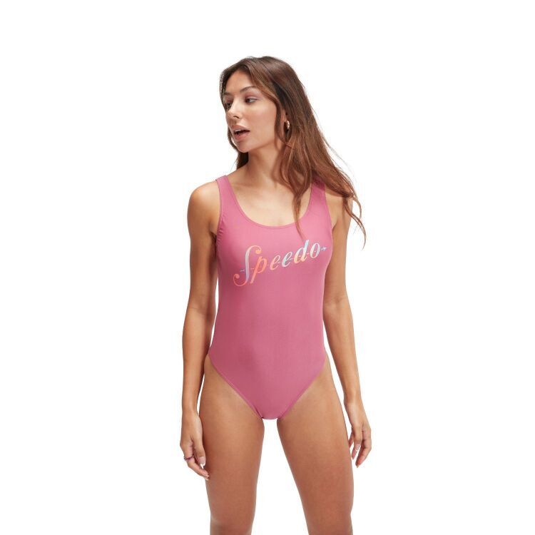 Speedo SPEEDO LOGO DEEP UBK 1PC PT AF Pembe Kadın Mayo - Speedo