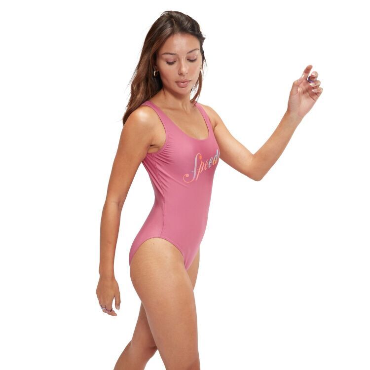 Speedo SPEEDO LOGO DEEP UBK 1PC PT AF Pembe Kadın Mayo - 3