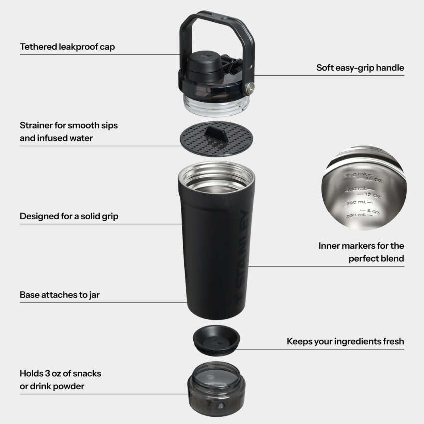 Stanley The Activate Shaker 0.6L / 20oz Siyah Unisex Termos - 3