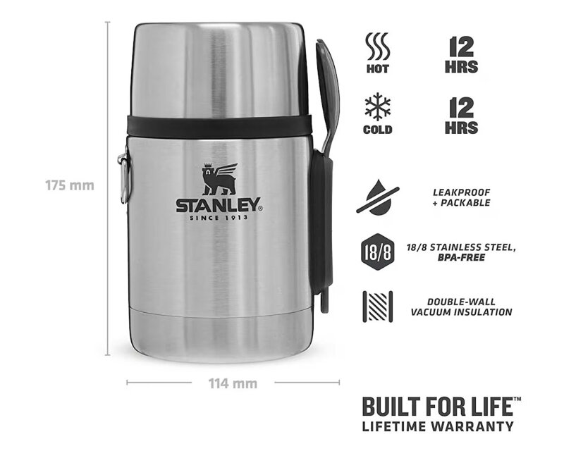 Stanley The Legendary Food Jar Spork .4L / 14oz Gri Unisex Termos - 4