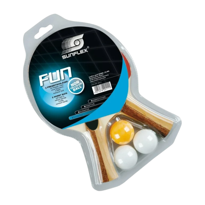 Sunflex SUNFLEX PING P.P.SET(2RAK+3TOP) Renkli Unisex Masa Tenisi Raketi 