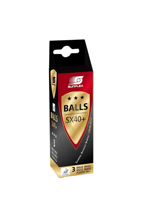 Sunflex TT-Ball 40+. Wht.3 Pcs.ITTF Masa Tenisi Topu 3 Stat Unisex Masa Tenisi Topu - 2