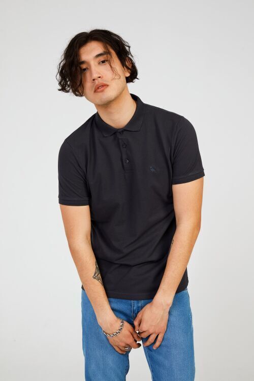 The Crow FATHER BASIC POLO Antrasit Erkek Polo Tshirt - 1
