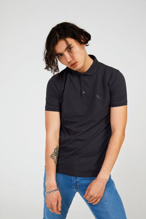 The Crow FATHER BASIC POLO Antrasit Erkek Polo Tshirt - 2