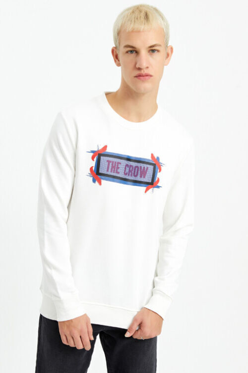 The Crow FELLING Bej Erkek Sweatshirt - The Crow