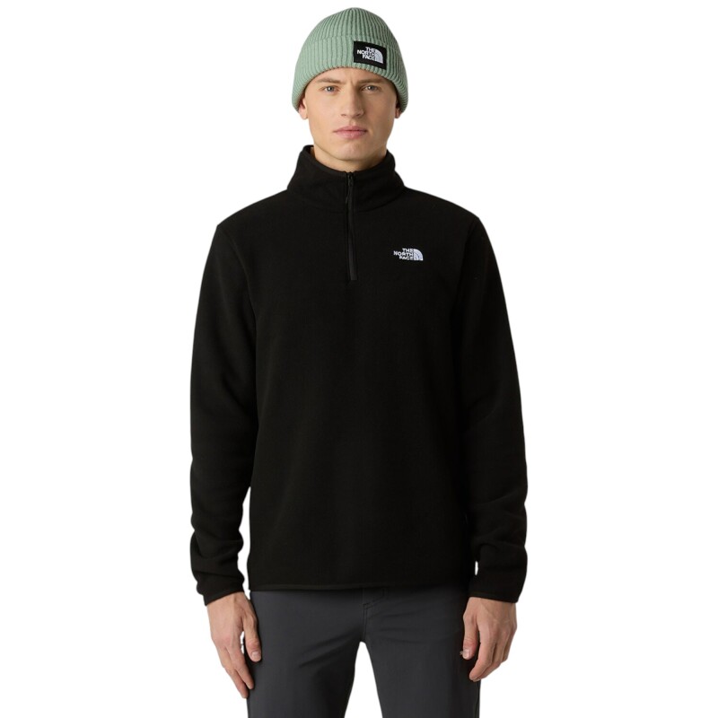 The North Face M Glacier Fleece 1/4 Zip Jacket Siyah Erkek Polar 