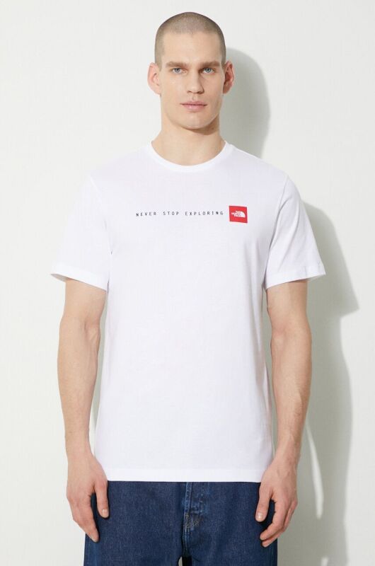 The North Face M S/S NEVER STOP EXPLORING TEE BEYAZ Erkek Tshirt - 1